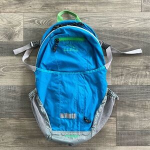 LL Bean Stowaway Day Pack Backpack Bright Blue Green Lightweight Hiking 294234